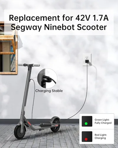 Miniatura 3 de WUKUR Cargador de 42V 1.7A para scooters Segway Ninebot compatible con Ninebot Electric Scooter ES2, ES4, E22, ES1L, E2 Pro, F20, F25, F30, F40, F2