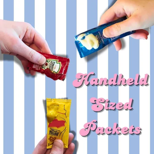 Miniatura 4 de Set de regalo: 25 paquetes de ketchup, 25 paquetes de mostaza y 25 paquetes de mayonesa - 75 paquetes de condimentos en total con clip y esparcidor