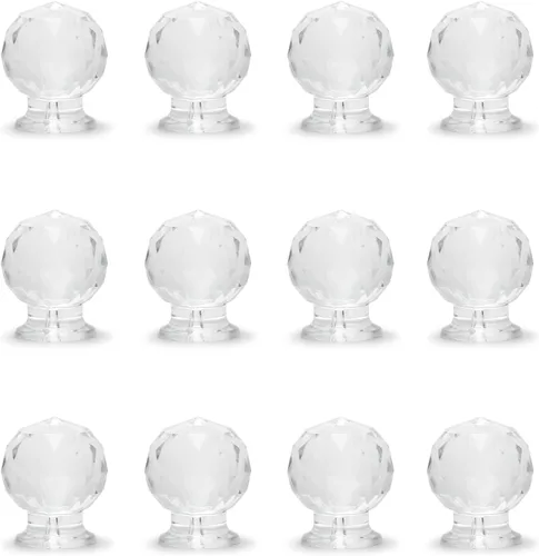 Miniatura 8 de MroMax 2 piezas de mango pequeño, perilla acrílica de diamante, mini perillas autoadhesivas, perilla de tamaño pequeño de 0.748 in de diámetro