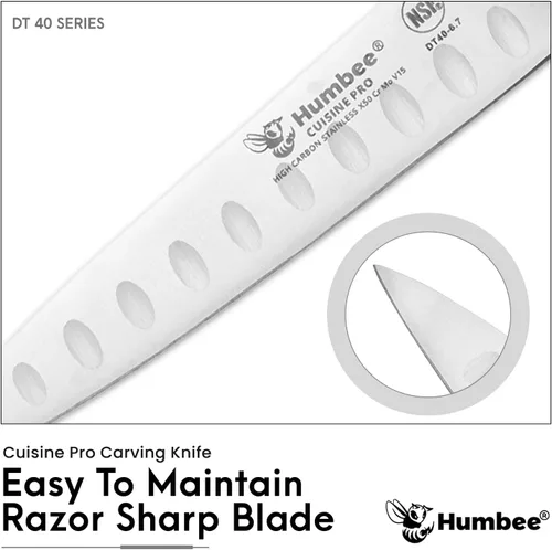 Miniatura 2 de Cuchillo rebanador de 6 pulgadas con borde Granton, negro, serie DT-40