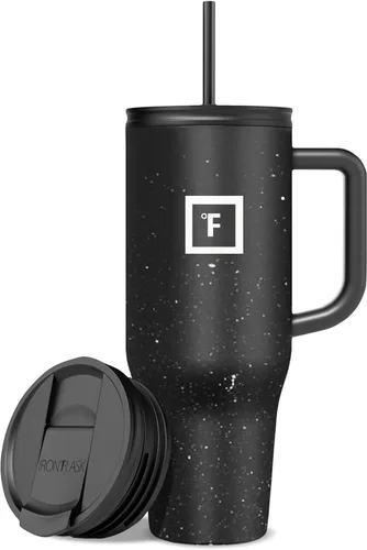Miniatura 29 de IRON °FLASK Co-Pilot - Vaso aislante de 40 onzas con pajita y tapas abatibles - Botella con portavasos para bebidas frías o calientes - A prueba