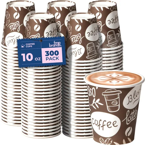 Miniatura 9 de Fit Meal Prep Tazas de café de 8 onzas, 500 unidades, taza caliente a prueba de fugas, taza de café de papel desechable a granel para bebidas
