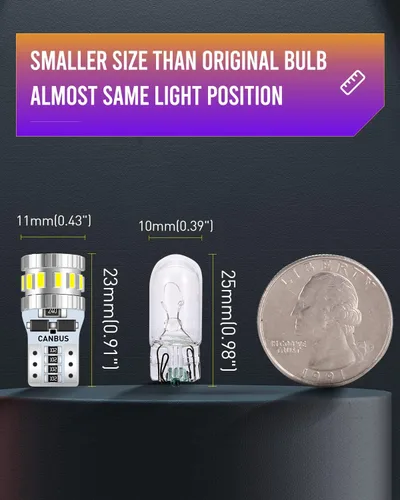 Miniatura 5 de 168 194 Bombilla LED de xenón blanco T10 2825 W5W 18-SMD 3014 Chipsets LED de repuesto Canbus libre de errores para domo, mapa, puerta, cortesía