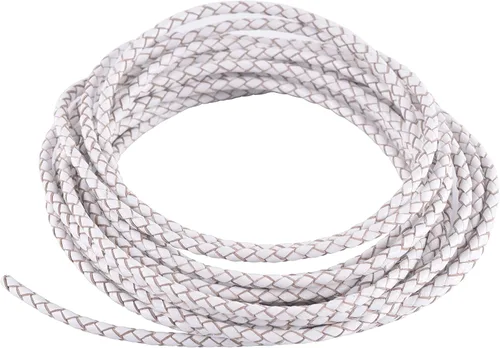 Miniatura 19 de KONMAY 2 yardas 8.0mm Cordón redondo de cuero trenzado auténtico marrón antiguo para corbata de bolo