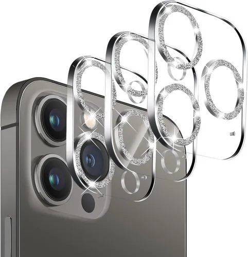 Pack de 3 protectores de lente de cámara de vidrio templado Dengduoduo para iPhone 13 Pro de 6.1" y iPhone 13 Pro Max de 6.7", brillo de diamantes y