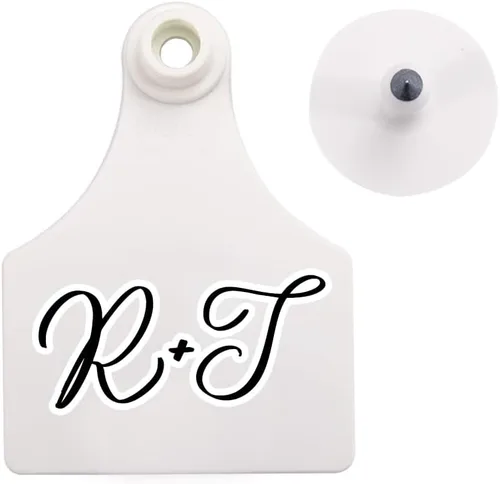 BYFDIY Etiquetas de oído personalizadas para ganado TPU personalizado texto o foto etiquetas de oreja de vaca para oveja, ternero, cerdo, cabras,