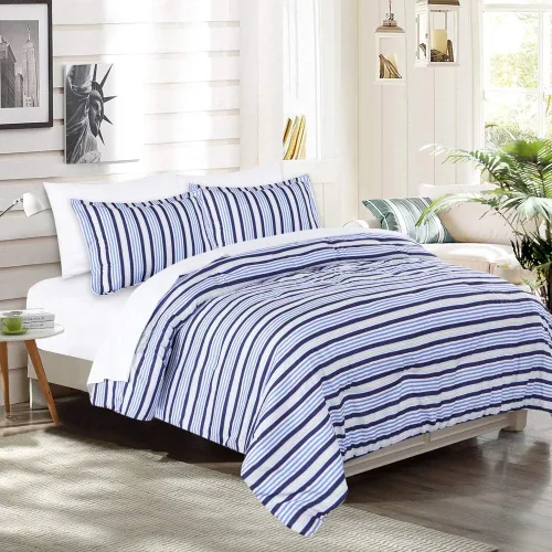 Miniatura 26 de EMME Bed-in-A-Bag - Juego de edredón de 5 piezas para cama Twin de microfibra cepillada y relleno de plumón sintético, suave y cómodo, lavable a 01