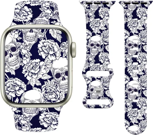 Holiday Watchband Compatible with Apple Watch 38mm 40mm 41mm 42mm 44mm 45mm 49mm Women Men,Soft Silicone Cute Sport Strap for Apple Watch Ultra