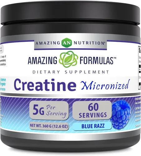 Amazing Formulas - Suplemento en polvo de monohidrato de creatina micronizada | 5000 mg por porción | Suplemento ideal antes y después del