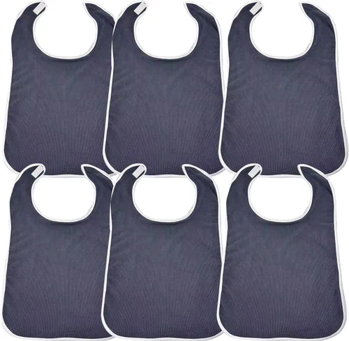 Miniatura 8 de Paquete de 5 baberos para adultos para personas mayores, reutilizables, lavables, de tela de toalla para adultos con discapacidades y necesidades