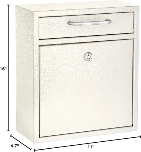 Miniatura 10 de AdirOffice contenedor con traba - Buzón de correo montado en pared., Blanco, 631-04-WHI