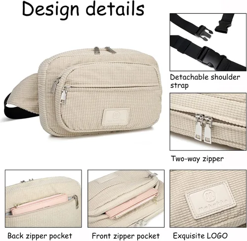Miniatura 4 de Ibalulu Riñonera cruzada para mujer a la moda, bolsa para cinturón grande de 5 litros, bolso de pecho con correa ajustable, riñoneras de moda