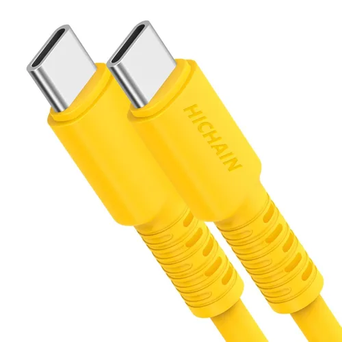 Miniatura 10 de Hichain Paquete de 2 cables de carga USB A a USB C amarillo de 4 pies, cable de carga rápida tipo C de 100 W, sincronización de datos, cable USB C