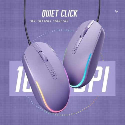Miniatura 3 de seenda Ratón con cable - Ratones de computadora USB con cable con retroiluminación RGB LED óptico con cable USB adjunto para portátiles, portátiles