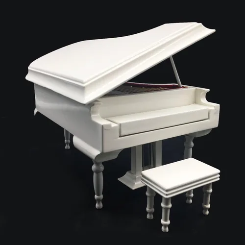 Miniatura 4 de Mylifestyle - Caja de música de piano blanco con banco y estuche negro, cajas musicales de regalo para Navidad/cumpleaños/día de San Valentín