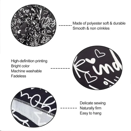 Miniatura 6 de KJHL Quote You Are - Tapiz de pared en blanco y negro inspiracional para aula, tapices infantiles para colgar en la pared, afirmaciones