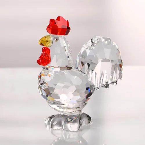 Miniatura 3 de DOJOZ Figura de gallo de cristal coleccionable linda figura regalo adorno decoración del hogar (blanco)