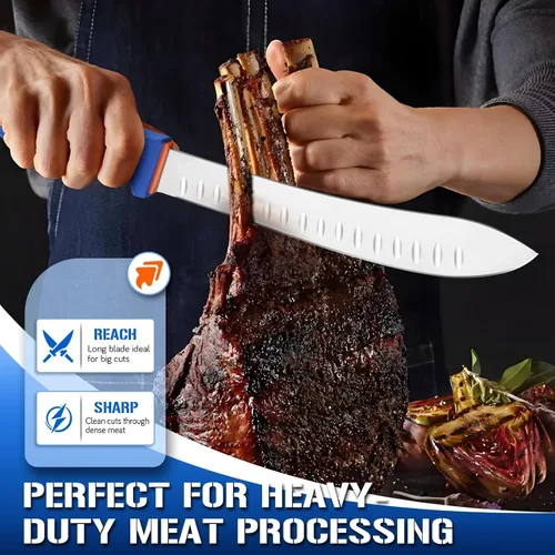 Miniatura 5 de DRAGON RIOT Cuchillo para romper carnicero de alta calidad, cuchillo de cimro curvo de 10 pulgadas, cuchillo de carnicero para cortar carne