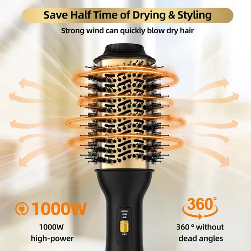 Miniatura 6 de Cepillo de aire caliente 4 en 1 con barril ovalado, herramienta de peinado de grado de salón para todo tipo de cabello