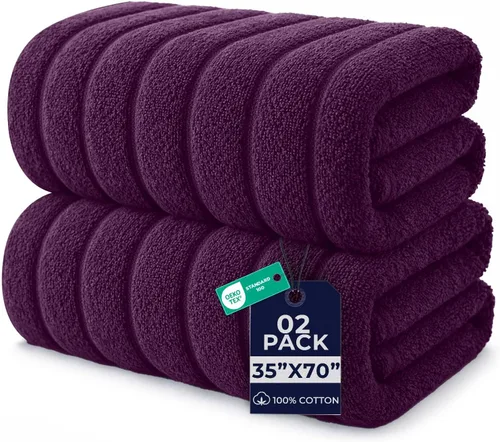Miniatura 31 de DAN RIVER Paquete de 1 toalla de baño jumbo de 40 x 80 pulgadas, toallas de baño extragrandes de secado rápido para baño, toallas suaves y Verde