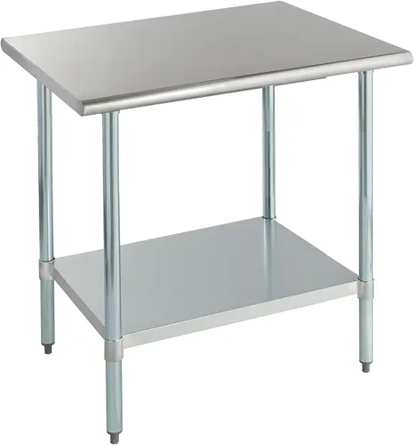 Miniatura 34 de Mesa de acero inoxidable para preparación y trabajo con protector contra salpicaduras, 24x72 pulgadas