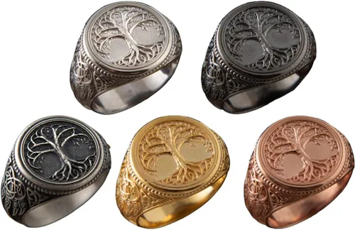 Miniatura 8 de Anillo de protección de demonio con cruz de exorcismo de San Benito, anillo de amuleto de plata, regalo para hombres, graduación universitaria