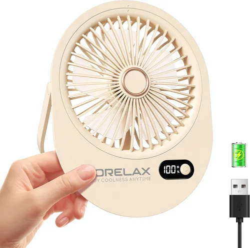 Ventilador de escritorio USB, ventilador portátil pequeño y silencioso, plegable en 180°, 6 velocidades, ventiladores de mesa de viento fuertes con