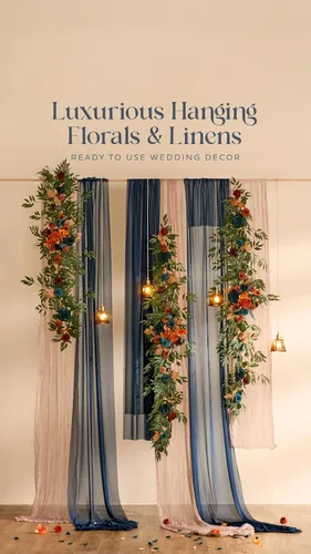 Miniatura 5 de Ling's moment Guirnalda de Flores de 9 Pies para Decoración de Telón de Fondo - Flores de Arco de Boda de Otoño, Eucalipto y Rosa, Guirnalda Floral
