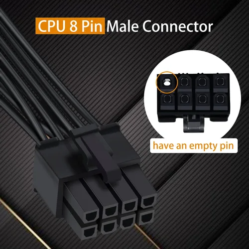 Miniatura 3 de COMeap Cable PCIe para Corsair, ATX CPU 8 pines macho a doble PCIe 8 pines (6+2) macho cable de alimentación para Corsair Thermaltake ARESGAME 1