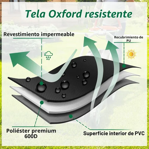 Miniatura 5 de Himal Outdoors Funda para cortacésped de giro cero, poliéster Oxford 600D resistente, protección UV, ajuste universal con cordón y bolsa