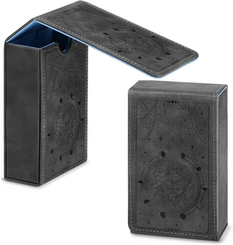 Coume Funda de piel sintética para cartas de tarot, diseño de luna, funda protectora para la mayoría de los oráculos góticos de tamaño estándar