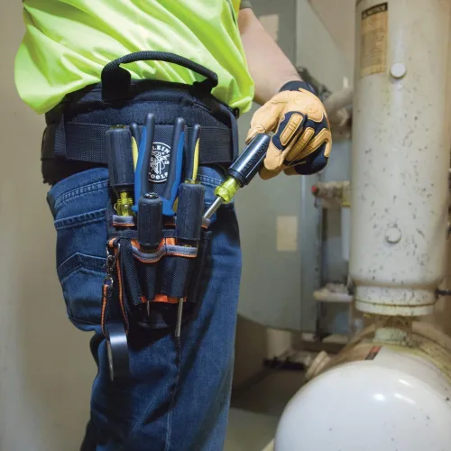 Miniatura 3 de Klein Tools 5240 Bolso para herramientas Tradesman Pro, con 9 bolsillos, cordón adhesivo, bucle de túnel de 2 pulgadas, excelente funda