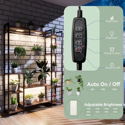 Miniatura 4 de Soporte para plantas de interior con luces de crecimiento de 11 niveles de madera, estante para plantas de interior de 157 cm de altura, soporte