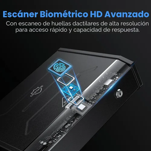 Miniatura 6 de ONNAIS Iron SE Biometric Gun Safe – Caja fuerte para pistola de acceso rápido con huella digital y bloqueo de teclado para el hogar, mesita