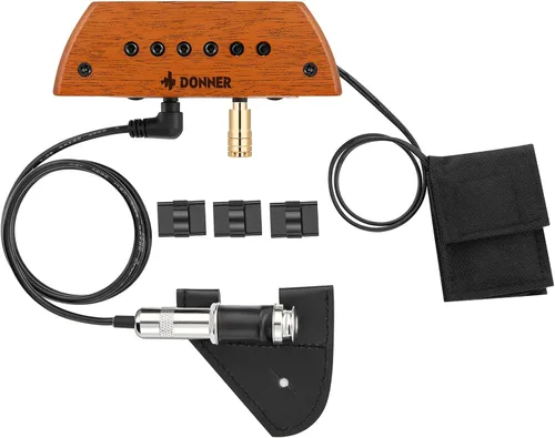 Miniatura 6 de Donner Pastilla de guitarra acústica, pastillas de guitarra, pastilla activa de caoba con micrófono, cabezales ajustables Humbucker