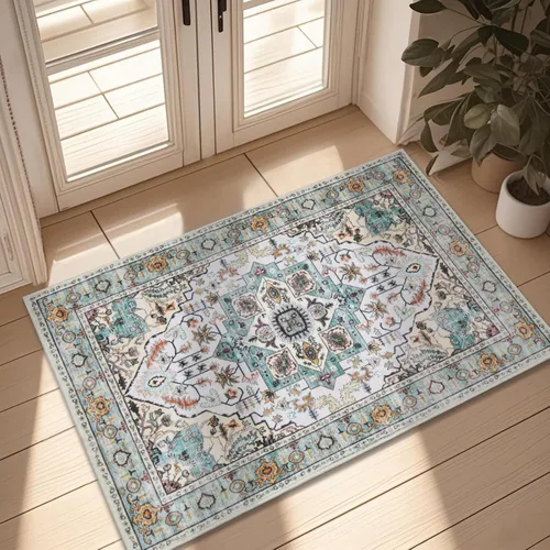 Miniatura 38 de WILLSUN Alfombras lavables de área, alfombras grandes antideslizantes de 5 x 7 pulgadas estilo bohemio para sala de estar, dormitorio, alfombra