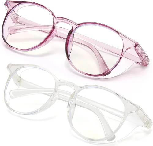Miniatura 10 de 2 pares de gafas de seguridad anti niebla, gafas de protección azul, bloqueo de luz azul para hombres mujeres