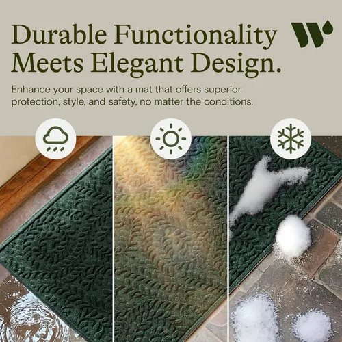 Miniatura 6 de WaterHog Tapete para Puerta Interior/Exterior, 2' x 3', Hecho en EE.UU., Alfombra de Puerta Frontal Duradera y Antideslizante, Decorativa, Atrapa