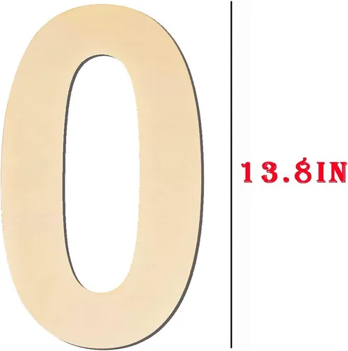 Miniatura 2 de Números de madera grandes de 15 pulgadas 0, número de madera en blanco 0, números de madera grandes sin terminar para manualidades, letreros