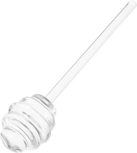 CALLARON Varita de cristal para remoción de miel de 5.34 pulgadas, cuchara portátil para jarabe de mermelada, varita para agitar, tarro de miel