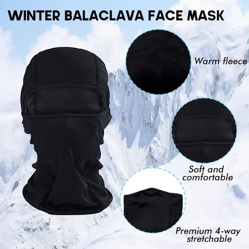 Miniatura 4 de Guantes de esquí para hombre, guantes de nieve cálidos impermeables y transpirables con pasamontañas para snowboard, moto de nieve en clima frío.