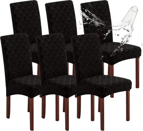 Miniatura 47 de Genina Fundas impermeables para sillas de comedor, fundas elásticas de jacquard para sillas de comedor, extraíbles y lavables, protector de silla