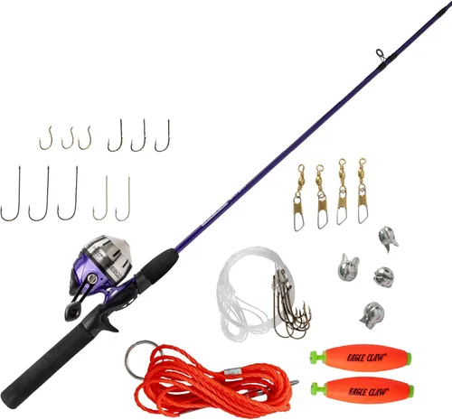 Miniatura 8 de Zebco Zebco 202 Spincast Reel and Fishing Rod Combo, Pre-Spooled with 10-Pound Cajun Line, Includes Tackle Kit Negro/Rojo