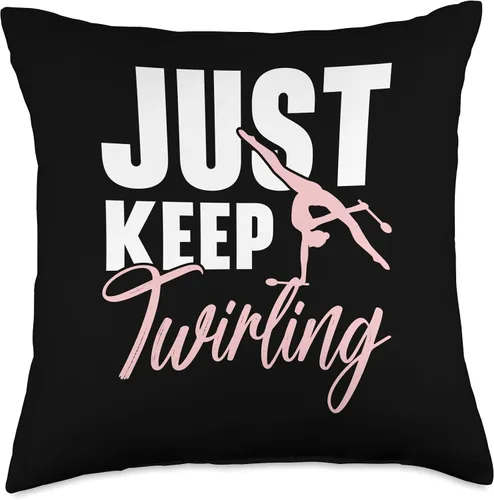 Miniatura 4 de Just Keep Twirling Baton Twirler Baton Twirling Throw Pillow