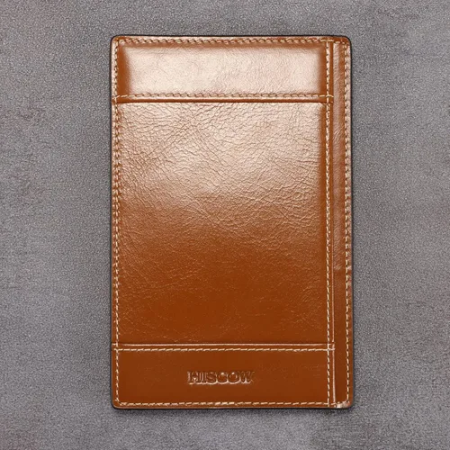 Miniatura 4 de HISCOW Bloc de notas y cuaderno de bolsillo de cuero italiano, bloc de notas de 3 x 5 con soporte seguro para bolígrafo, organizador de notas marrón