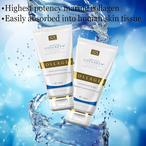 Miniatura 2 de Crema SALCOLL para manos con colágeno, crema para manos anti-edad hipoalergénico con colágeno natural potente, ayuda a la hidratación de la piel