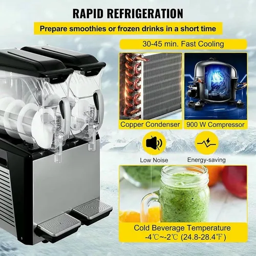 Miniatura 5 de Máquina de granizado de hielo, máquina comercial de hielo fresco para batidos, máquina de granizado de bebidas congeladas, para el hogar, cocina