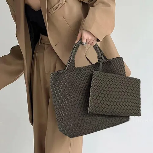 Miniatura 6 de Bolso Hobo de moda, hecho a mano, tejido casual, para mujer, de gran capacidad, de neopreno, de retazos, para mujer