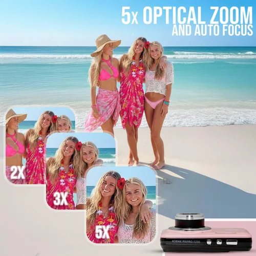 Miniatura 6 de Kodak PixPro Friendly Zoom FZ55 cámara digital Full HD 1080p de 16 MP con zoom óptico 5X para vlogging (Rosa Pastel)