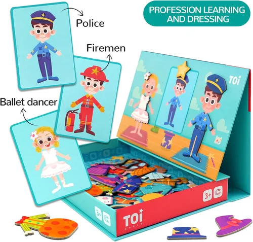 Miniatura 3 de Toi Juguetes magnéticos para niños, cajas de rompecabezas magnéticas con tablero de juego para niños de 3 a 8 años, juguete de mesa preescolar